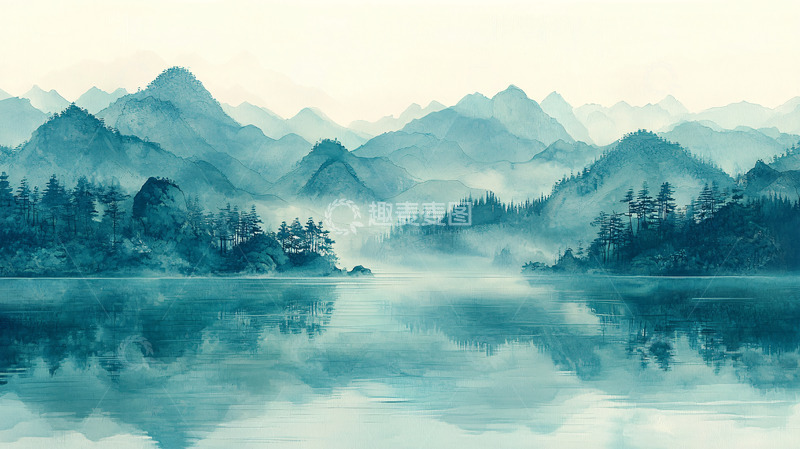 高清大图下载【趣麦麦图】水墨山水画105