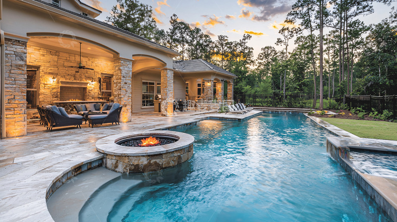 高清大图下载【趣麦麦图】别墅后院泳池