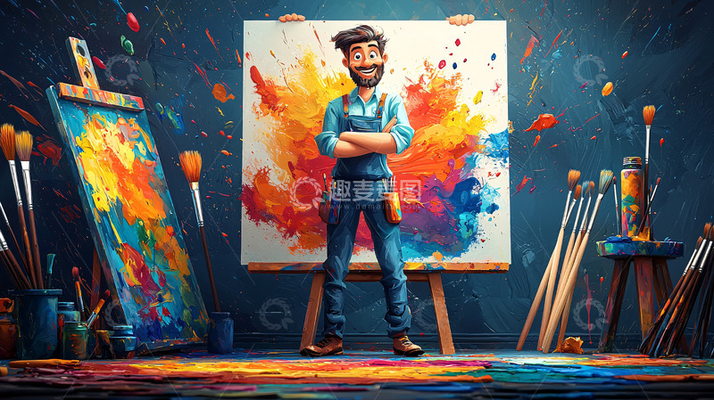 高清大图下载【趣麦麦图】自信的艺术家