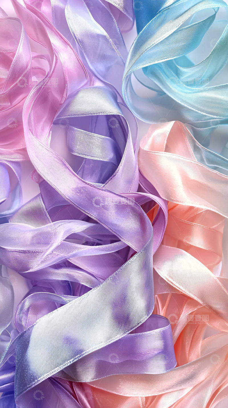 高清大图下载【趣麦麦图】彩色丝带堆叠