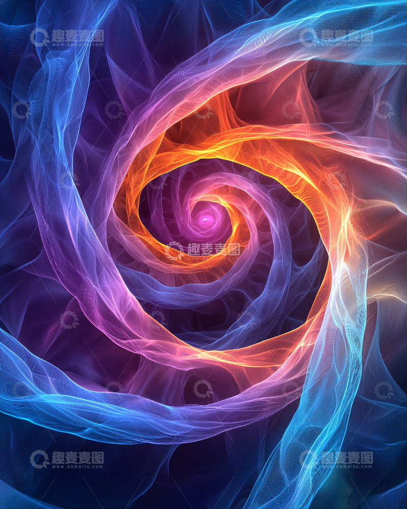 高清大图下载【趣麦麦图】彩色螺旋缠绕的抽象图