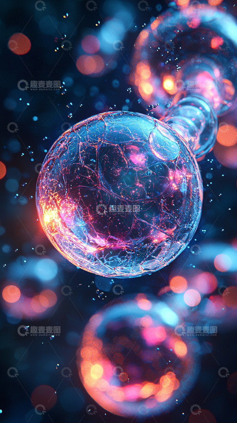 高清大图下载【趣麦麦图】细胞连接发光