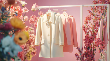 粉色背景服装展示