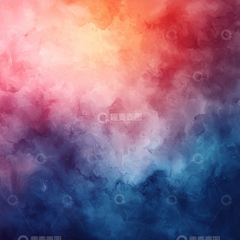 高清大图下载【趣麦麦图】渐变色水彩云朵背景
