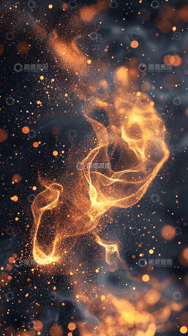 高清大图下载【趣麦麦图】金色粒子流动特效