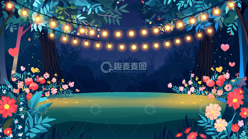 高清大图下载【趣麦麦图】梦幻森林夜灯