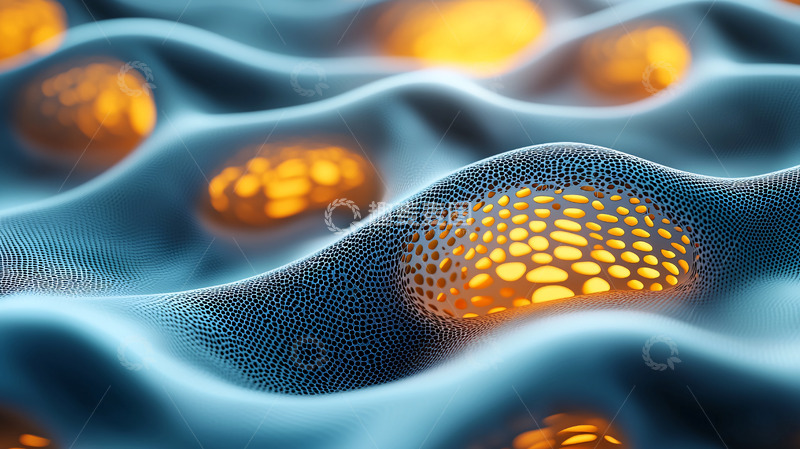 高清大图下载【趣麦麦图】细胞在蓝色基质中发光