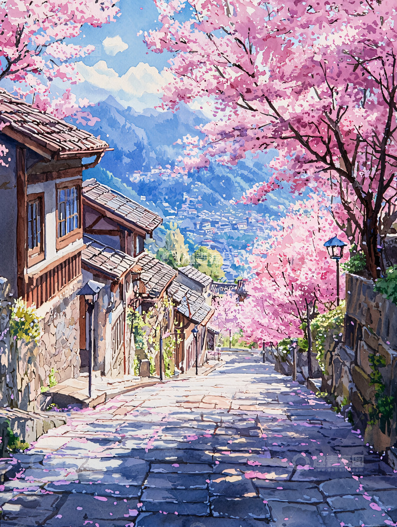 高清大图下载【趣麦麦图】樱花街道