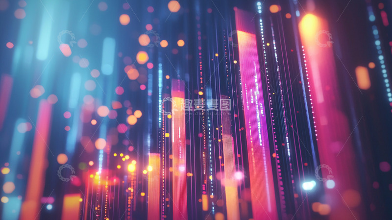 高清大图下载【趣麦麦图】流光溢彩的彩色光柱