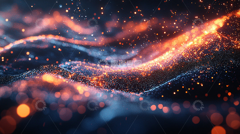 高清大图下载【趣麦麦图】流动的光粒子与能量波动