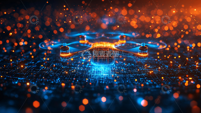 高清大图下载【趣麦麦图】炫酷科技感无人机
