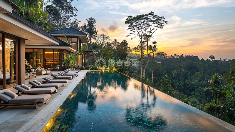 高清大图下载【趣麦麦图】豪华泳池别墅