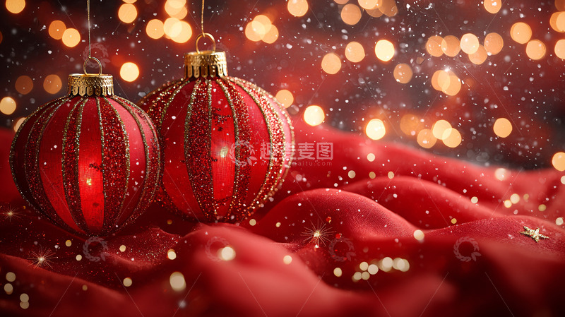 高清大图下载【趣麦麦图】红球圣诞装饰