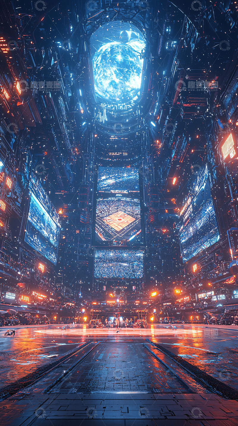 高清大图下载【趣麦麦图】未来科技感建筑内景