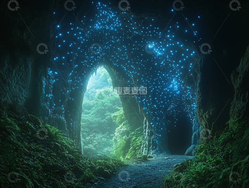 高清大图下载【趣麦麦图】萤火虫洞穴
