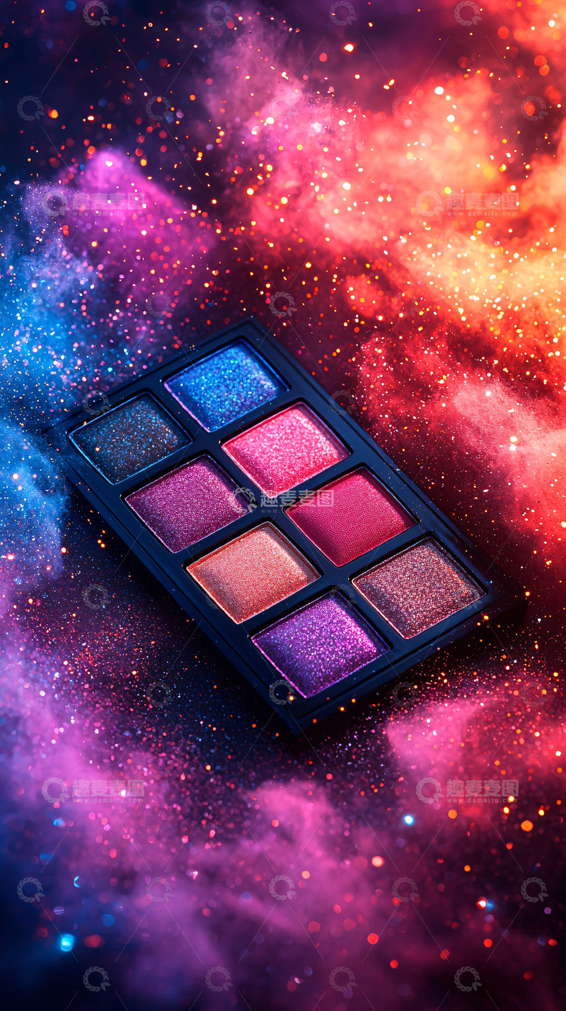 高清大图下载【趣麦麦图】-星空背景眼影盘