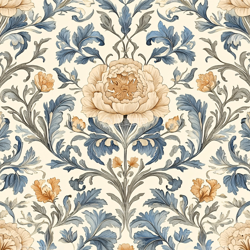 高清大图下载【趣麦麦图】花卉植物对称图案