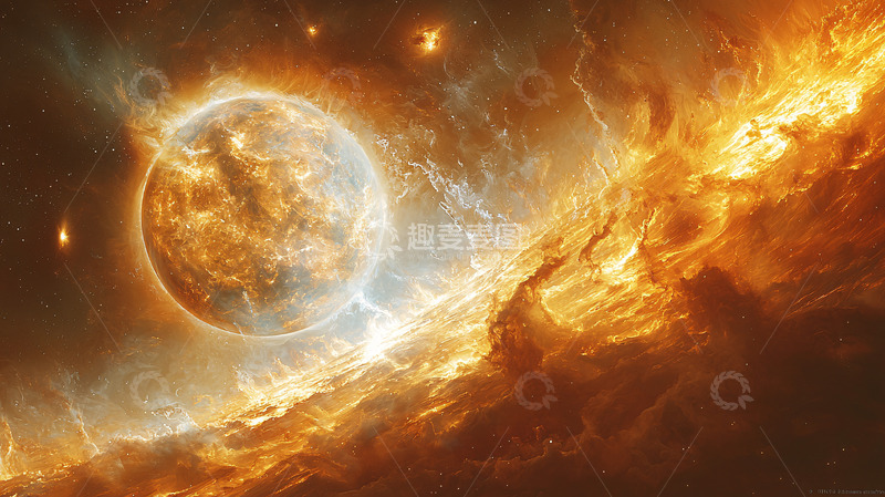 高清大图下载【趣麦麦图】燃烧星球