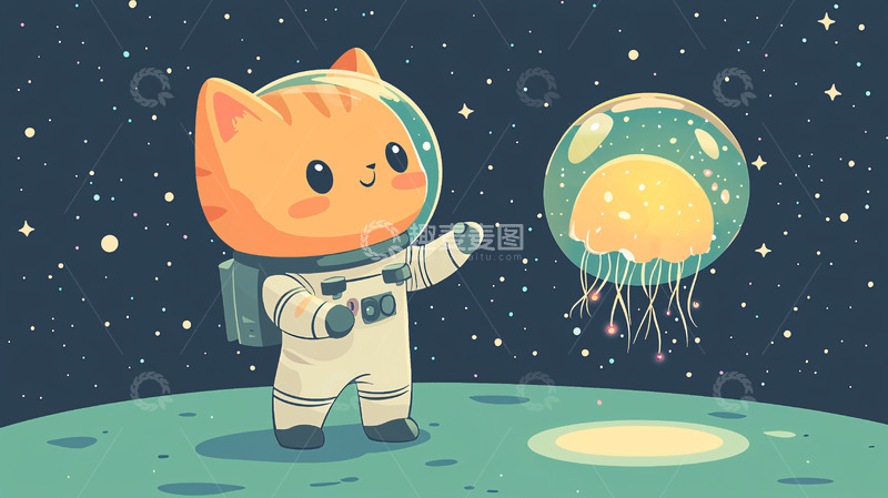 高清大图下载【趣麦麦图】太空猫