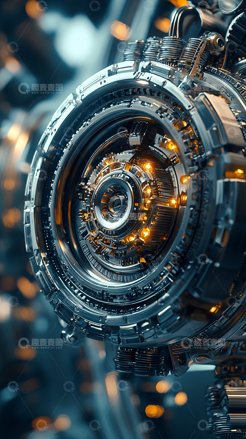 高清大图下载【趣麦麦图】未来科技感金属齿轮