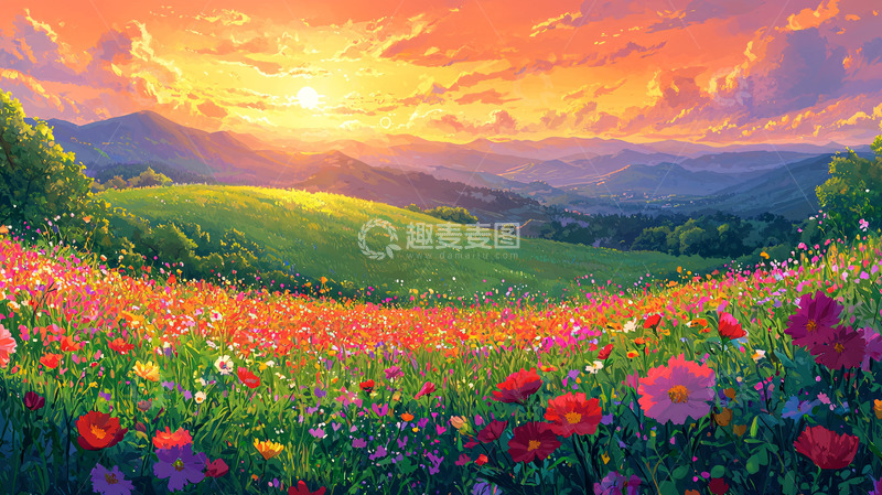 高清大图下载【趣麦麦图】绚丽多彩的田园风光