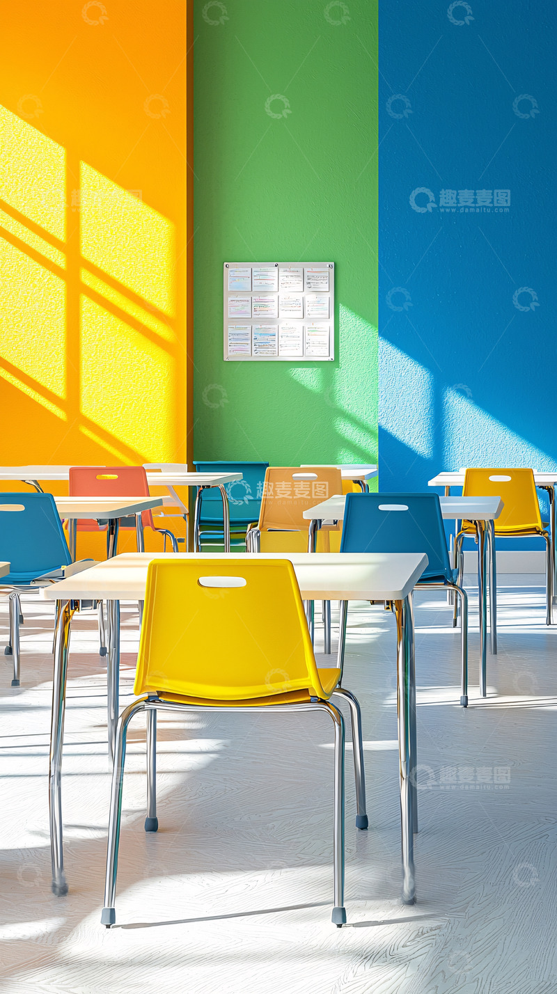 高清大图下载【趣麦麦图】彩色教室