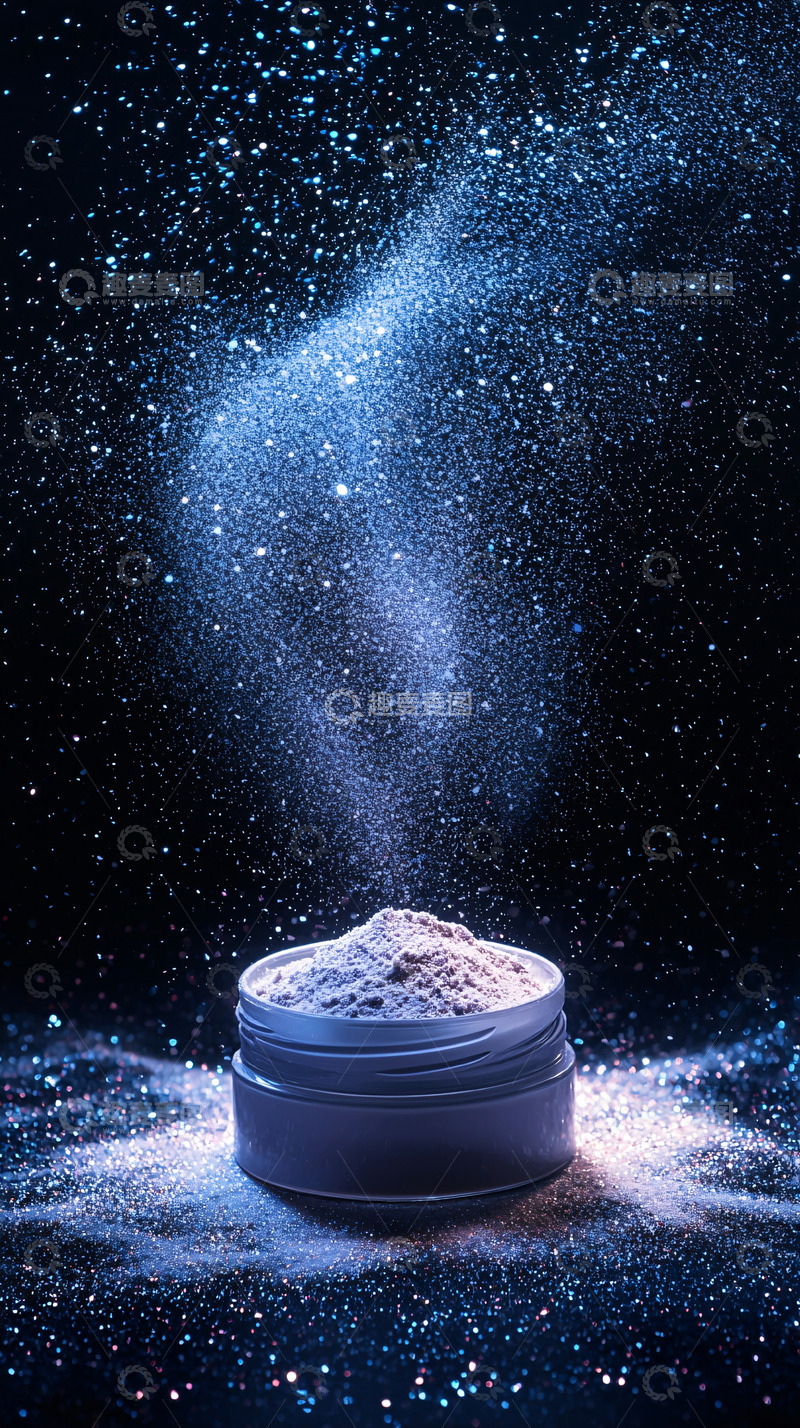 高清大图下载【趣麦麦图】蓝色粉末飞扬