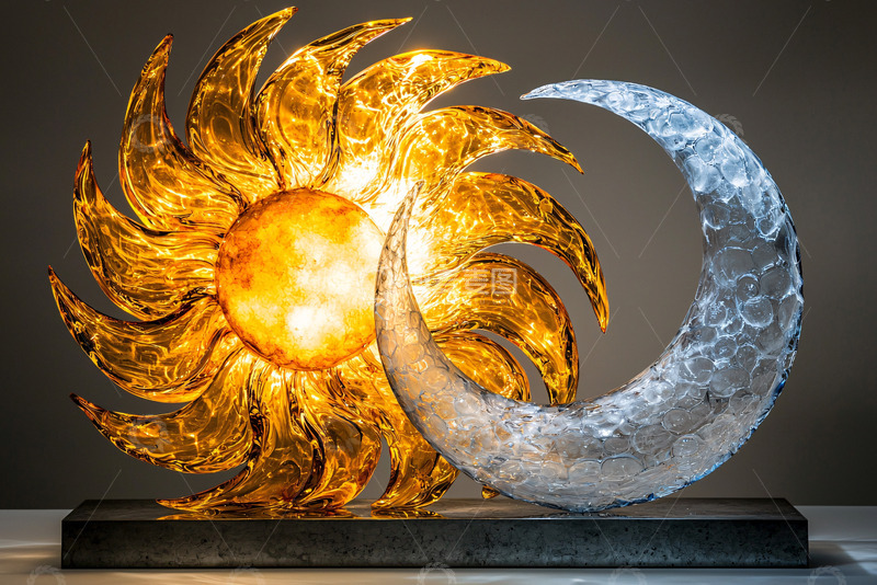 高清大图下载【趣麦麦图】太阳与月亮雕塑