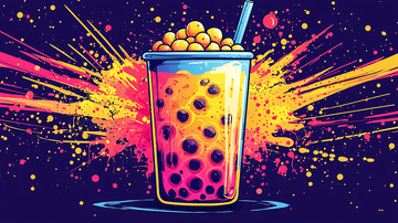 彩色奶茶