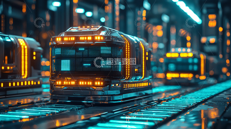 高清大图下载【趣麦麦图】未来科技列车