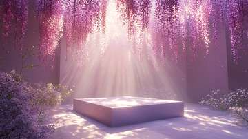 紫藤花下梦幻场景