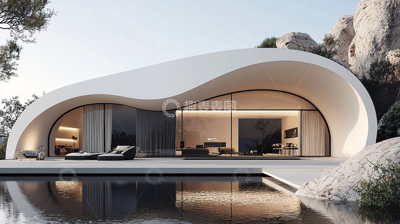 高清大图下载【趣麦麦图】现代简约曲线别墅