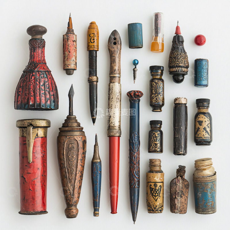 高清大图下载【趣麦麦图】复古文具套装