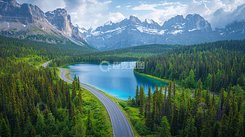 高清大图下载【趣麦麦图】山水交融的宁静湖泊