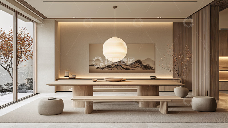 高清大图下载【趣麦麦图】极简日式禅意客厅