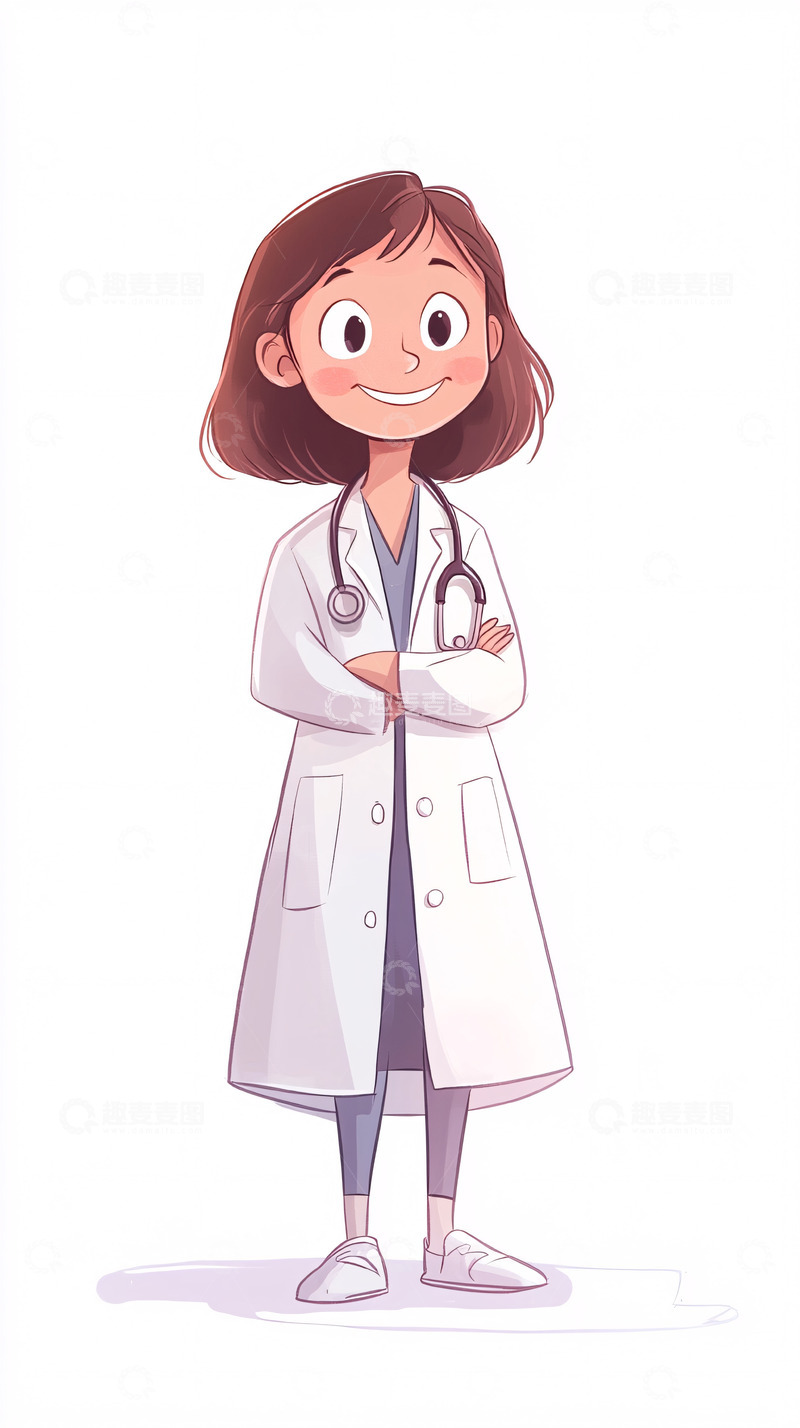 高清大图下载【趣麦麦图】卡通女医生