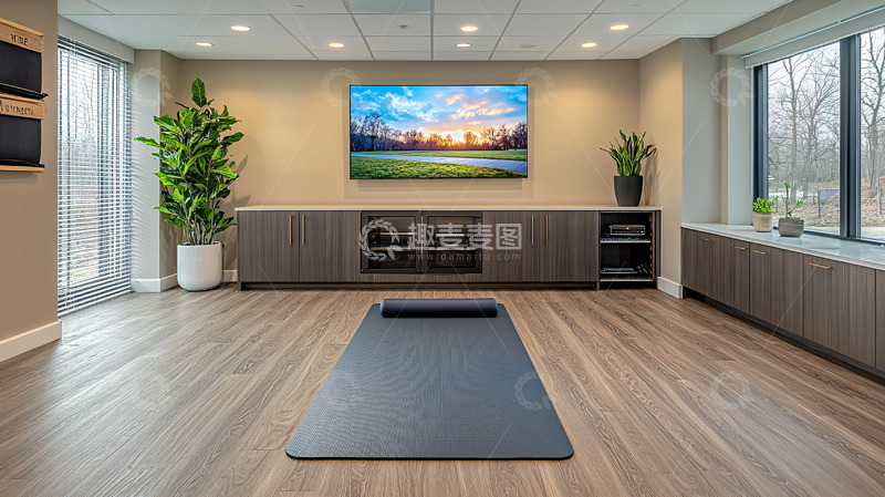高清大图下载【趣麦麦图】现代简约瑜伽室
