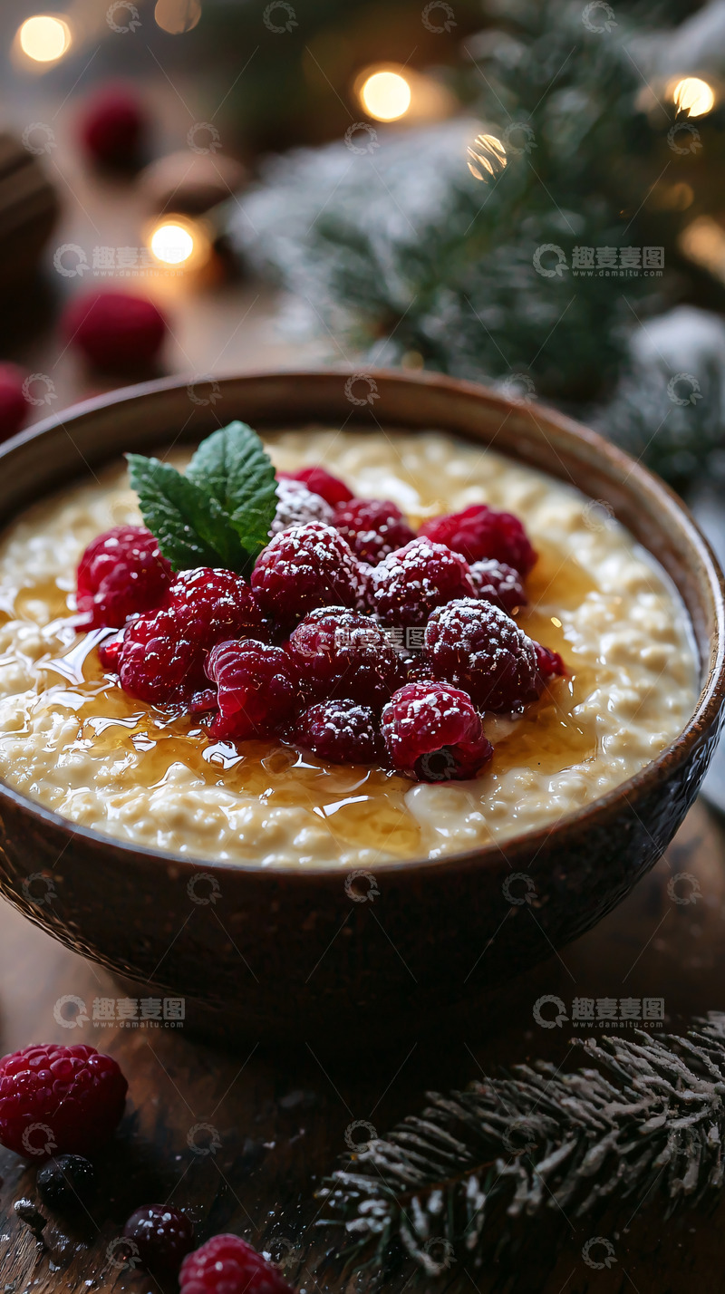 高清大图下载【趣麦麦图】燕麦粥和覆盆子美食