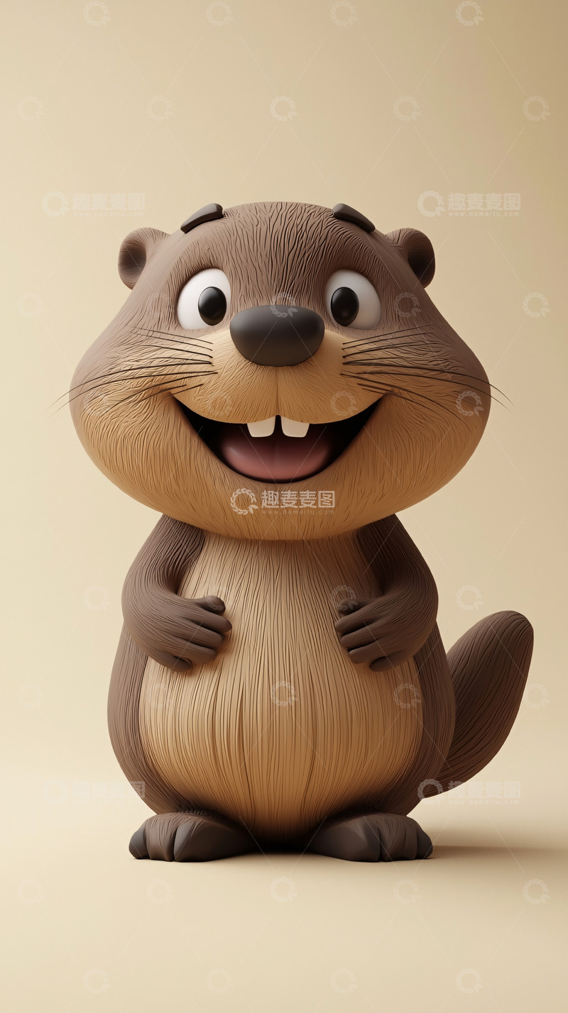 高清大图下载【趣麦麦图】卡通水獭
