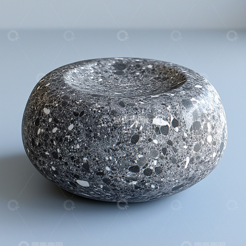 高清大图下载【趣麦麦图】黑色石子质感圆形容器