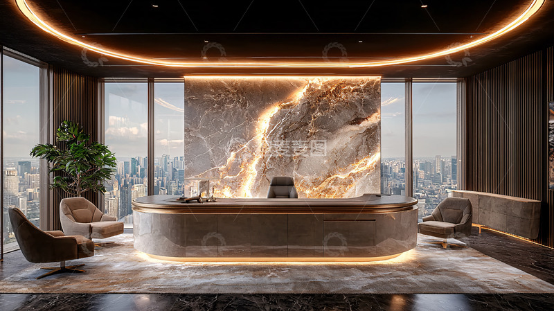 高清大图下载【趣麦麦图】高端大气现代化办公前台