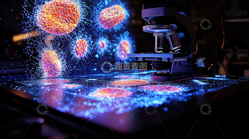 高清大图下载【趣麦麦图】显微镜下的病毒细胞