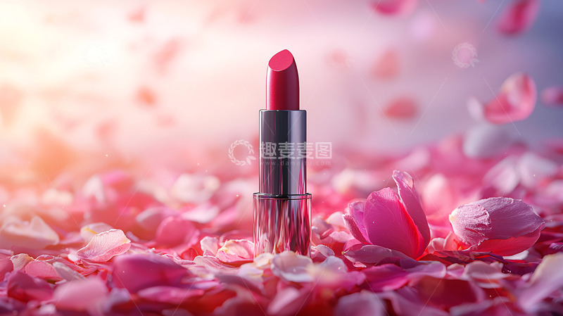 高清大图下载【趣麦麦图】口红花瓣梦幻意境