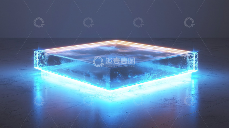 高清大图下载【趣麦麦图】发光透明方块