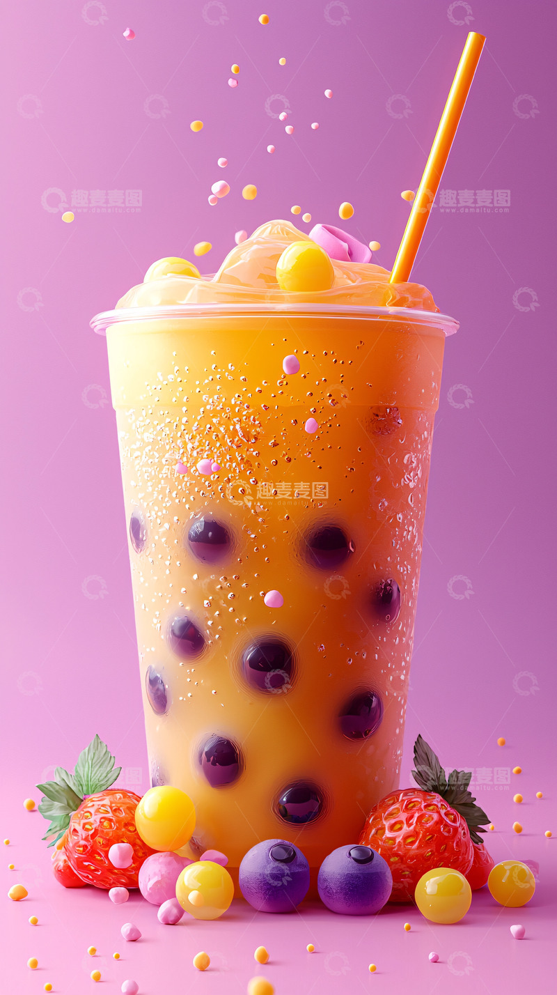高清大图下载【趣麦麦图】水果茶1