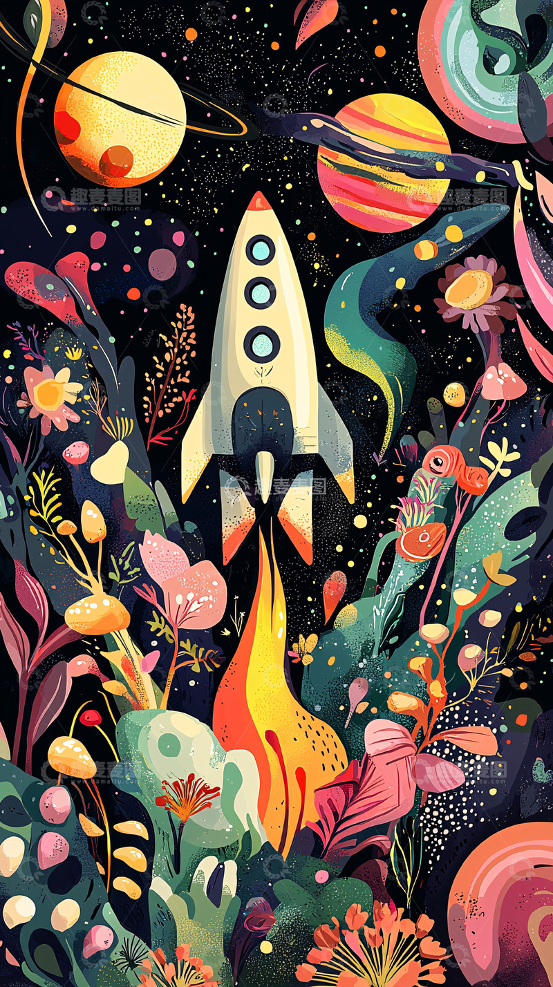 高清大图下载【趣麦麦图】宇宙飞船发射