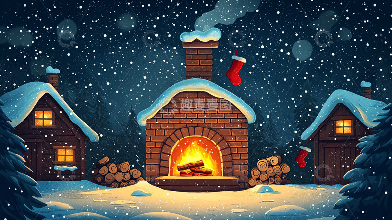 高清大图下载【趣麦麦图】圣诞节雪景