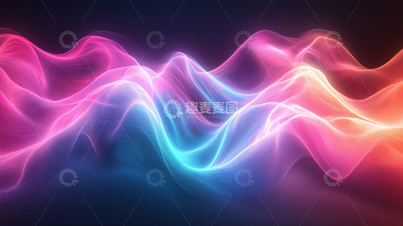 高清大图下载【趣麦麦图】流光溢彩的梦幻波浪