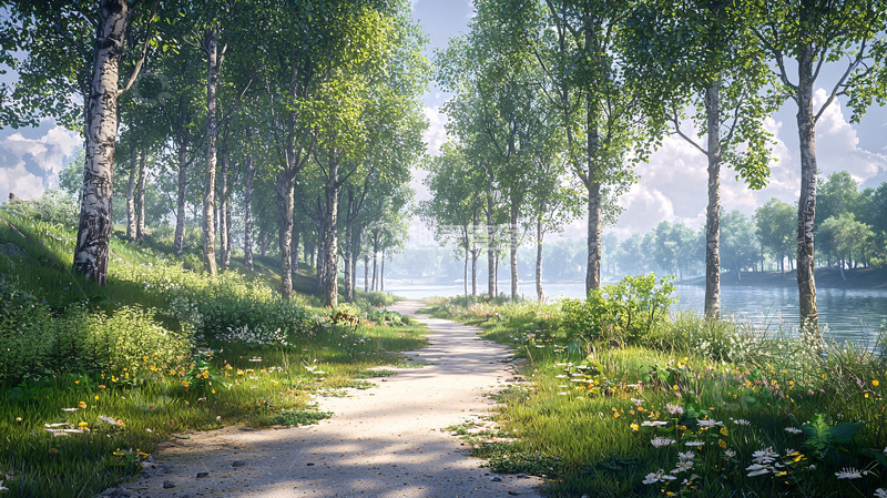 高清大图下载【趣麦麦图】阳光森林小路