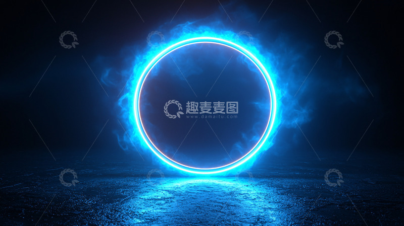 高清大图下载【趣麦麦图】蓝色发光圆环